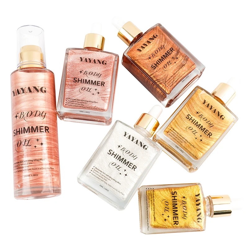 Body Oils Hypoallergenic Rose Pink Gold White 30ml bottle Shimmer Body Oils for Dry Body