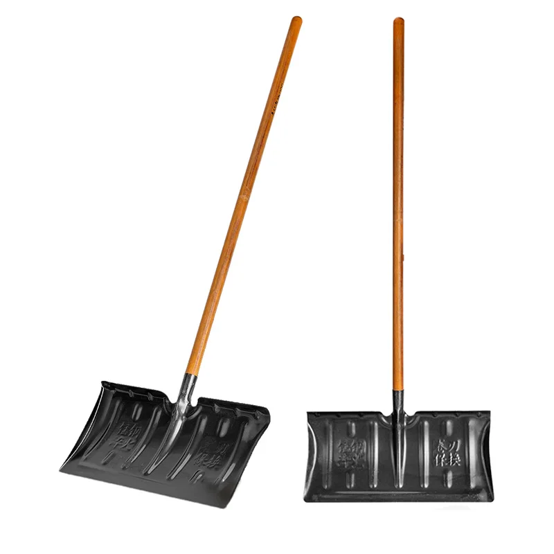 High grade cheap price snow shovel wood stick handle pure steel shovel for car