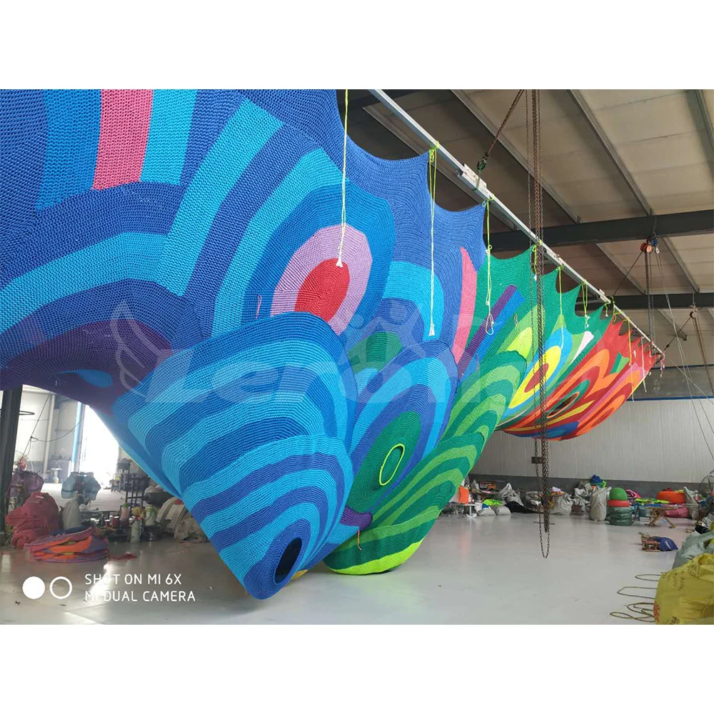 Handknitted Rope Kids Area Indoor Playground Baby Bed Crochet Kids Ropeland Play Area Hanging Rainbow  Equipment Park Toddler