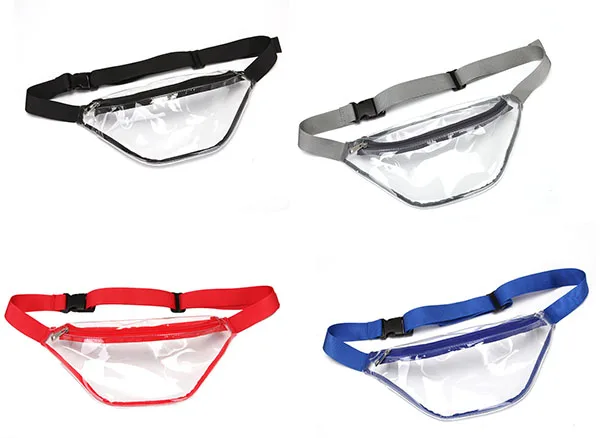 Waterproof outdoor sports clear transparent pvc fanny pack waist belt bag