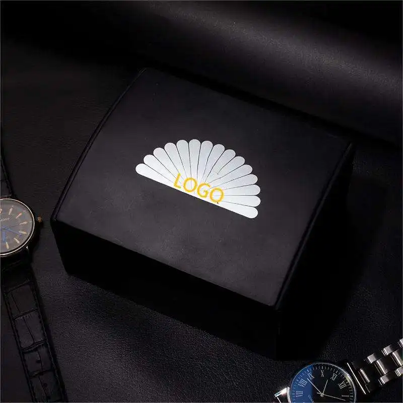 Better Hot Sale Black Velvet Watch Luxury Packing Box Wholesale Custom Logo Lacquer Single Watch Storage Box
