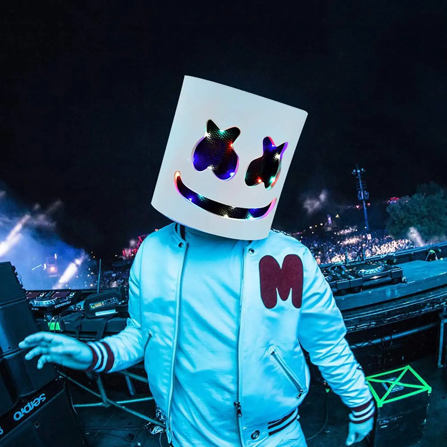 Halloween Party Cosplay Mask and Music Festival Full Head Masks Helmet Halloween LED Glow DJ Mask