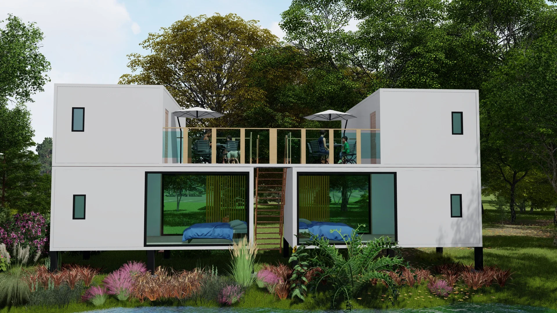 Mobile Container Prefab Houses Space Capsule Graphic Design Modern Apartment Container Houses Roof Tiles Plant 5 Years CBM