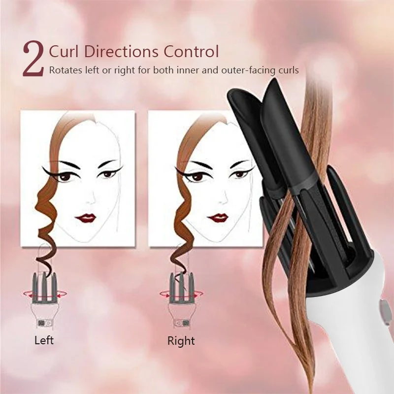 Automatic Curling Iron Wand Professional Ceramic Hair Curler Rollers  Big Barrel Magic Spiral Hair Roller Rose