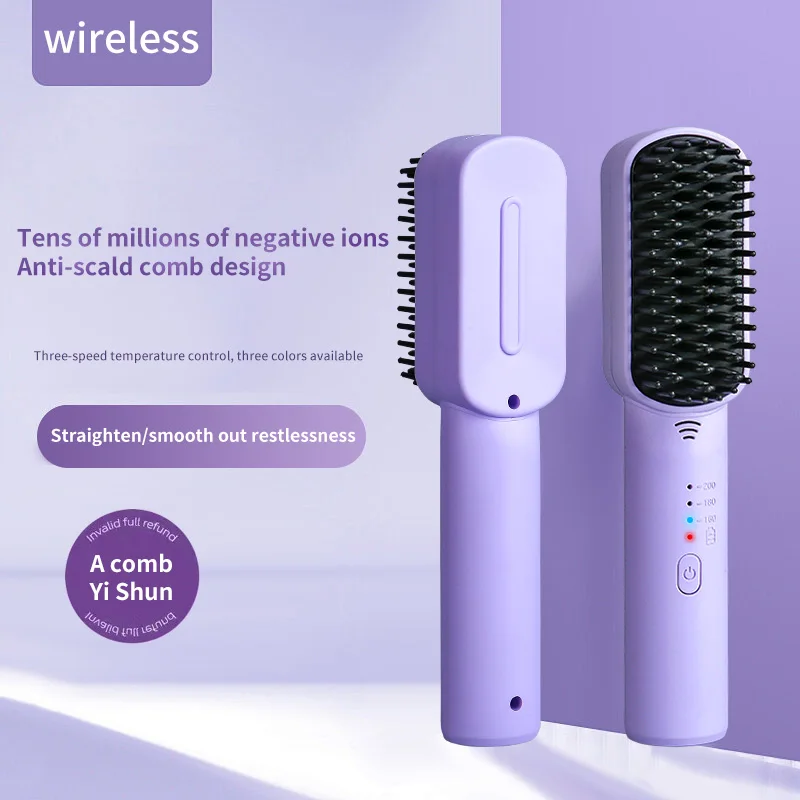 Fast Straight Usb electric Hair brush dryer Flat Hair Care and styling appliances u lady Hair Straightener comb and dryer