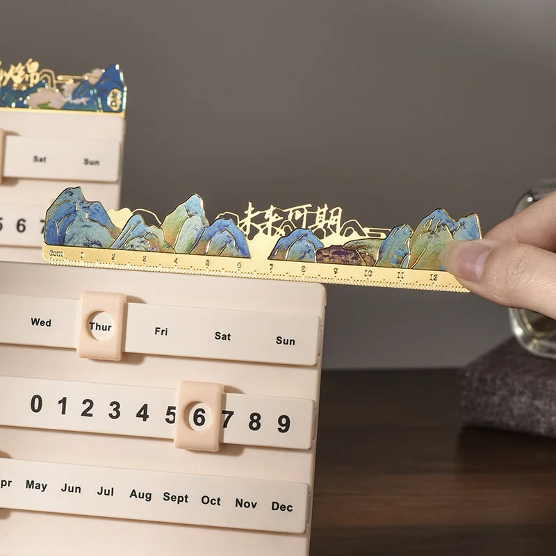 2024 Wooden Desk Calendar Slider Perpetual Calendar Creative Calendar