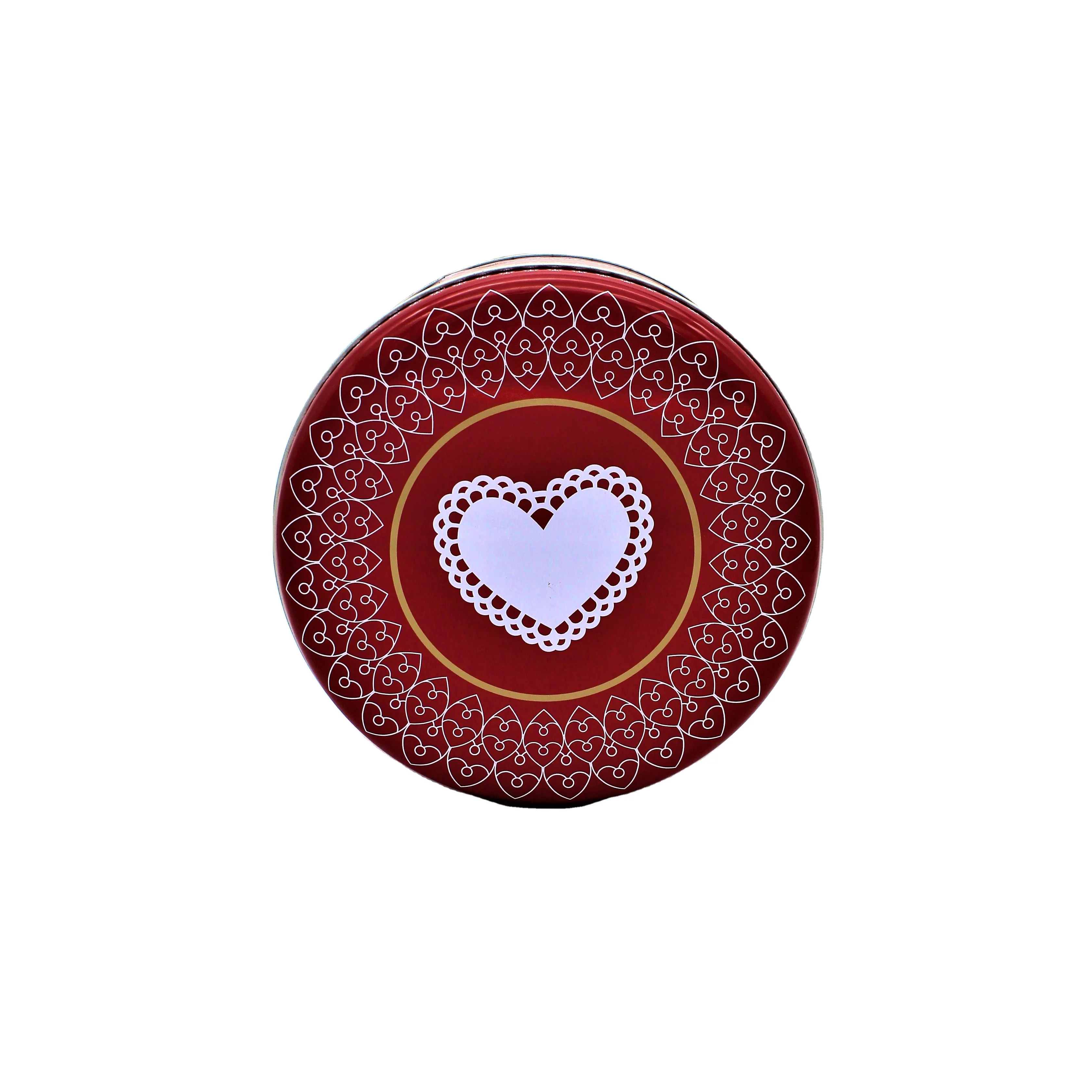 Beautiful Appearance Round Tea Gift Box Christmas Tin Cans For Cake Cookies