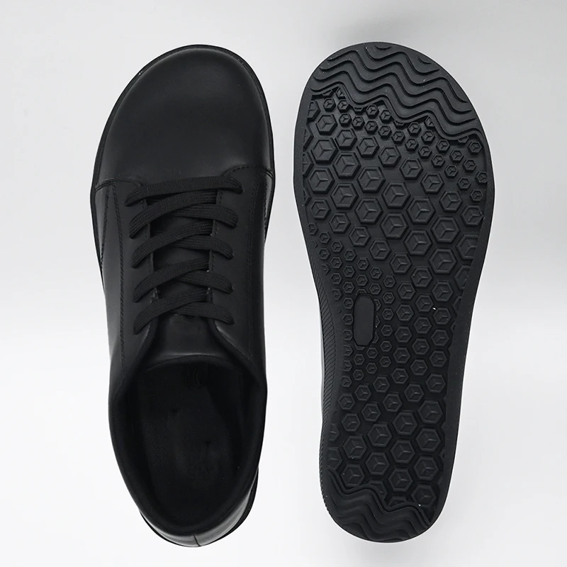 Microfiber Leather Barefoot Shoes Dress Shoes Zero Drop Wide Toe Office Business Shoes for Minimalism Men