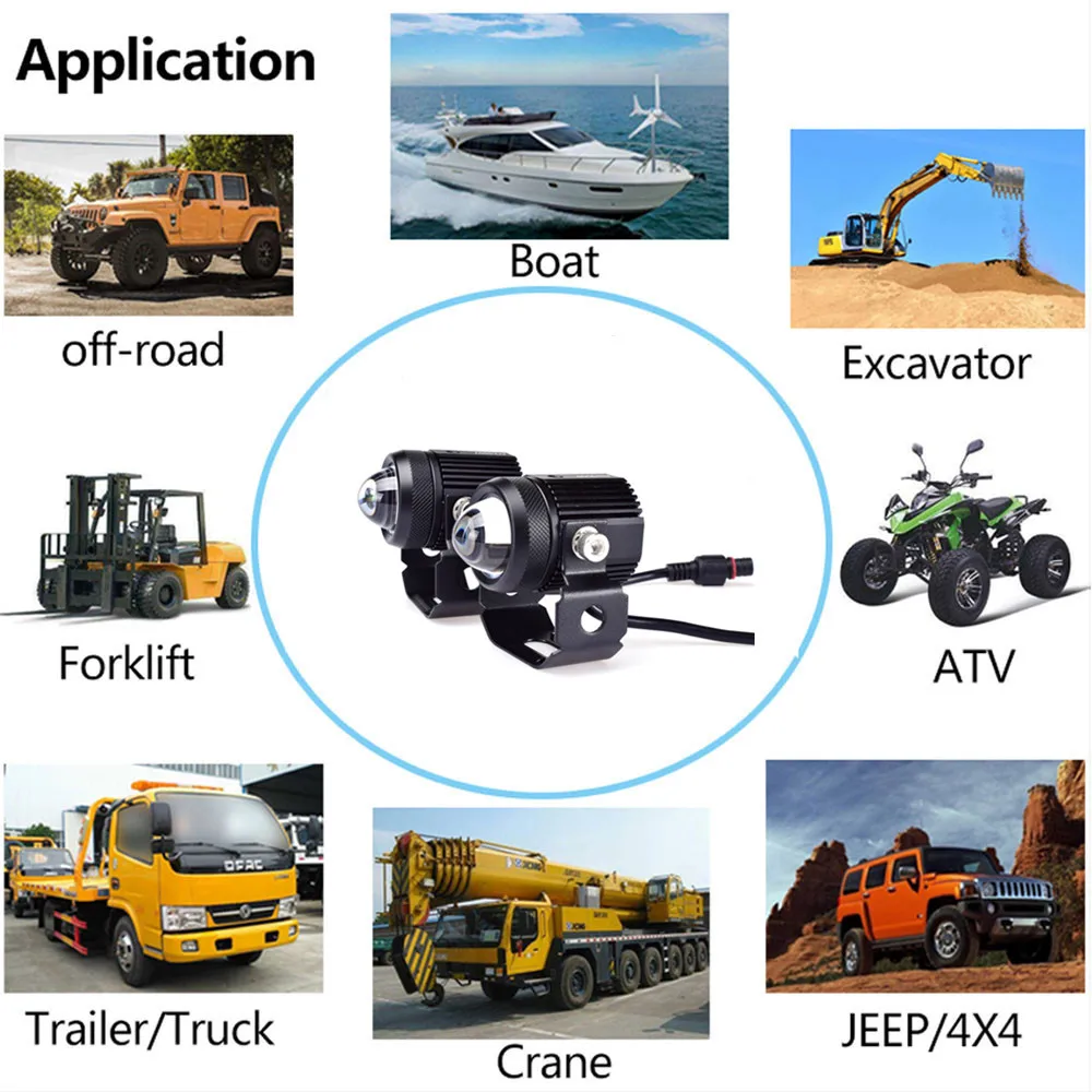 Горячая Распродажа мини-фары дальнего света фары рабочего света H4 H6 T19 дальний/ближний свет светодиодные противотуманные фары для мотоцикла ATV SUV трактора яхты