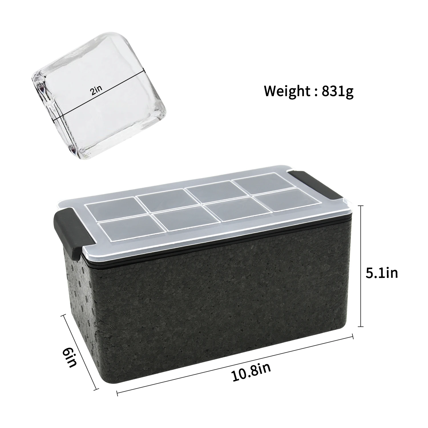 8 Cavity Cocktail Silicone Ice Cube Tray BPA free Premium Whiskey Clear Ice Ball Mold Crystal Clear Ice Cube Maker