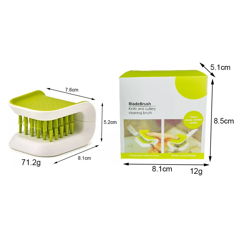 Handheld Spoon Fork Dish Plastic Kitchen Knife Cleaning Brush