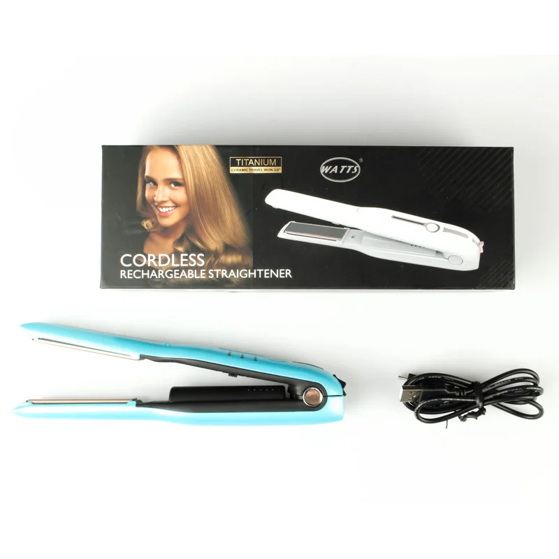 Cordless LED Display Hair Straightener USB Wireless Portable Flat Iron