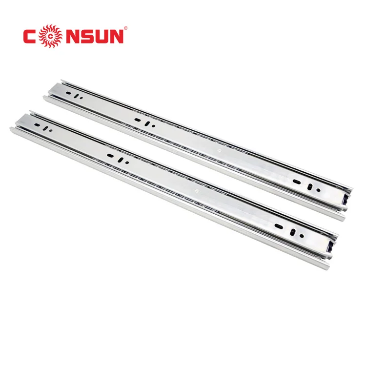 4501 45mm Furniture Hardware Full Extension 3 Fold Slides Kitchen Cabinet Ball Bearing