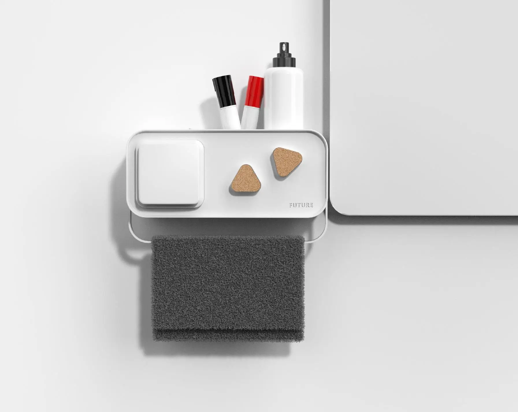 Whiteboard Accessory Holder,24x9cm,Marker Holder with one magnetic whiteboard eraser