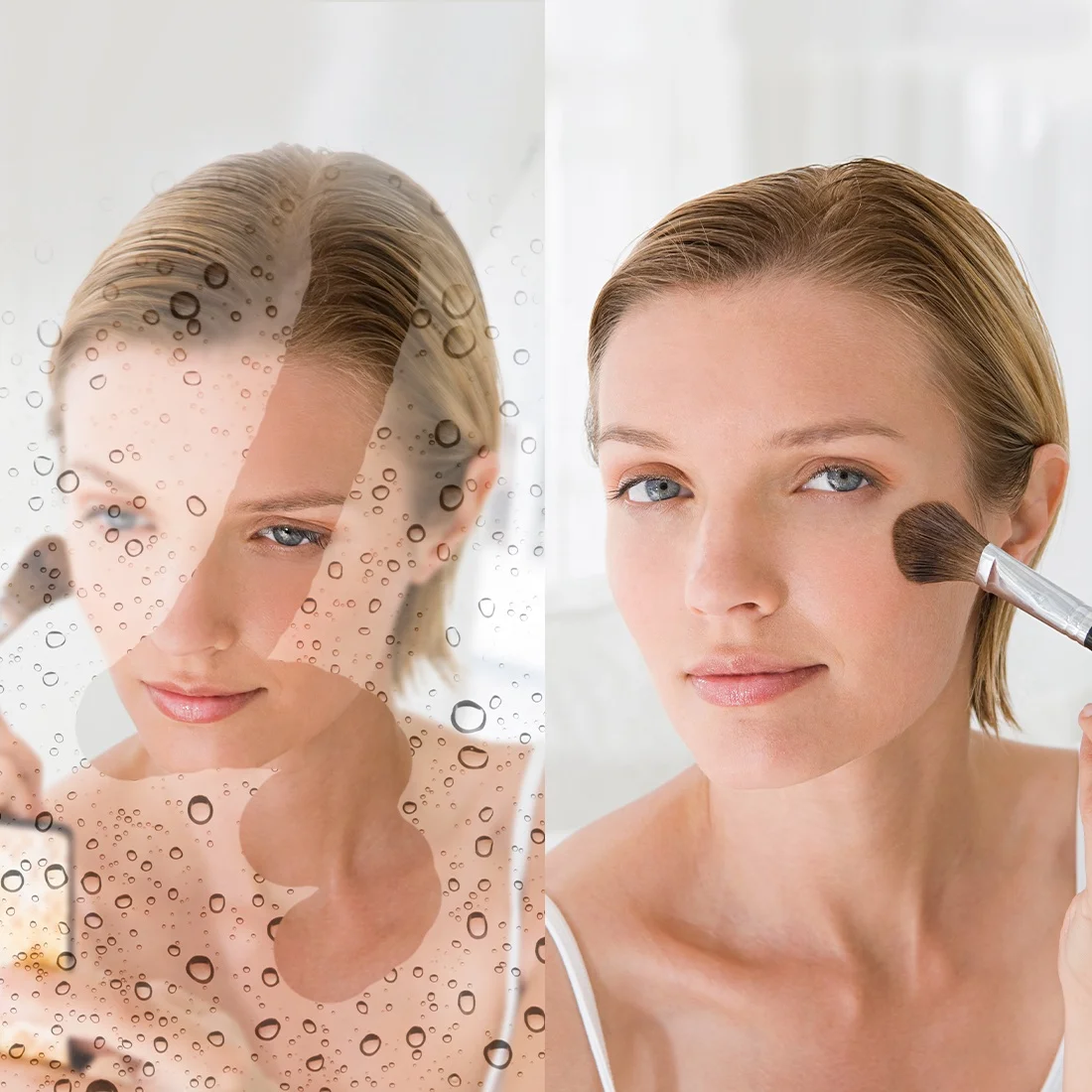 Modern design Bathroom Wall Mounted Smart Wi-Fi Led Mirror heater With Time Display