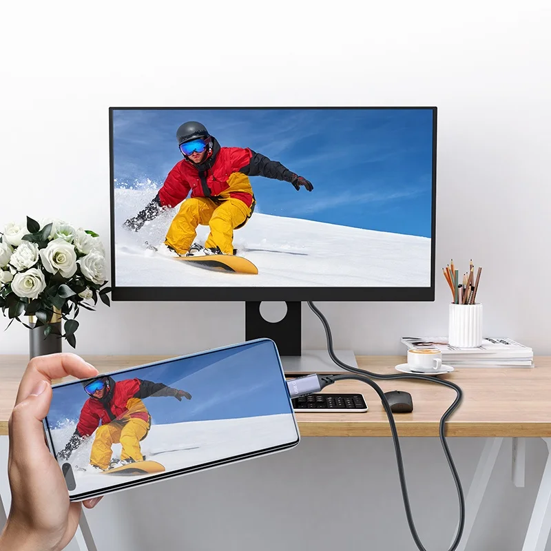 USB C to DP Cable 1m 2m 3m 4.58m Type C to DisplayPort Adapter Thunderbolt 3 Compatible