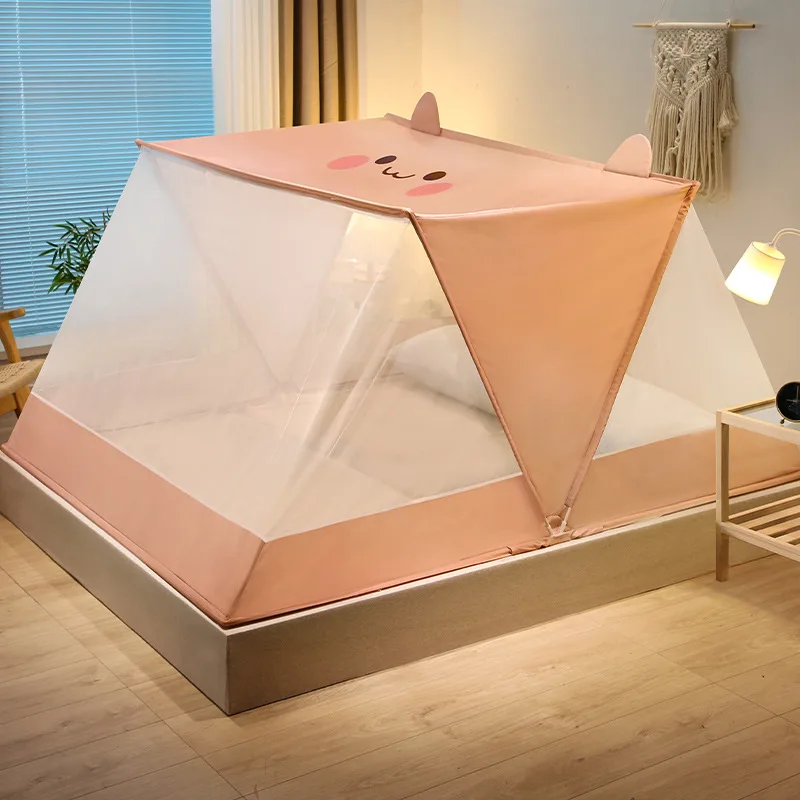 Navy blue baby mosquito net 100% polyester Tik Tok hot sale adult folding mosquito net bed for single bed queen size