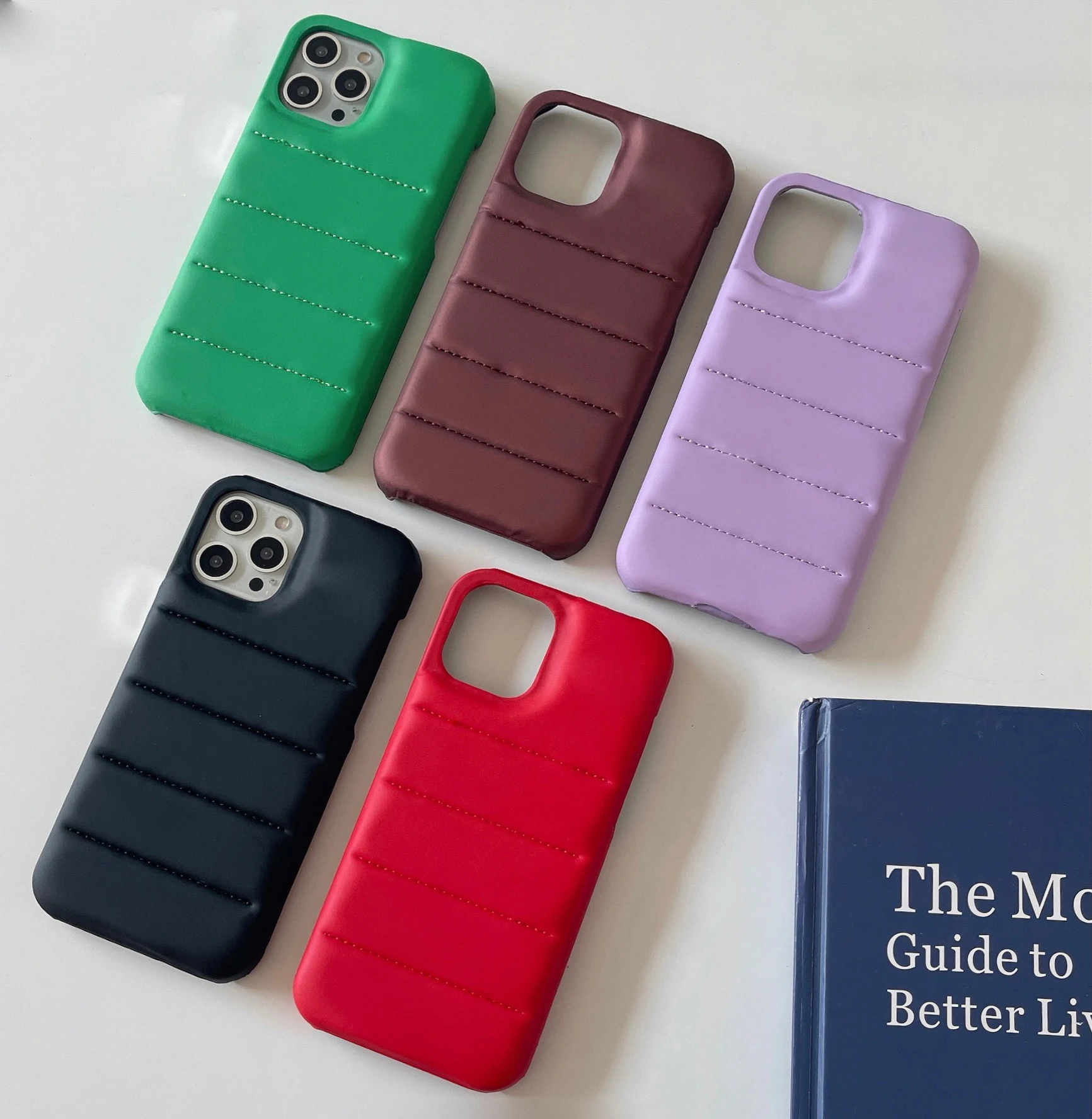 Luxury Leather Down Jacket The Puffer Phone Case For iPhone 13 12 11 Pro Xs Max X Xr 7 8 Puls SE Candy Color Shockproof Cover