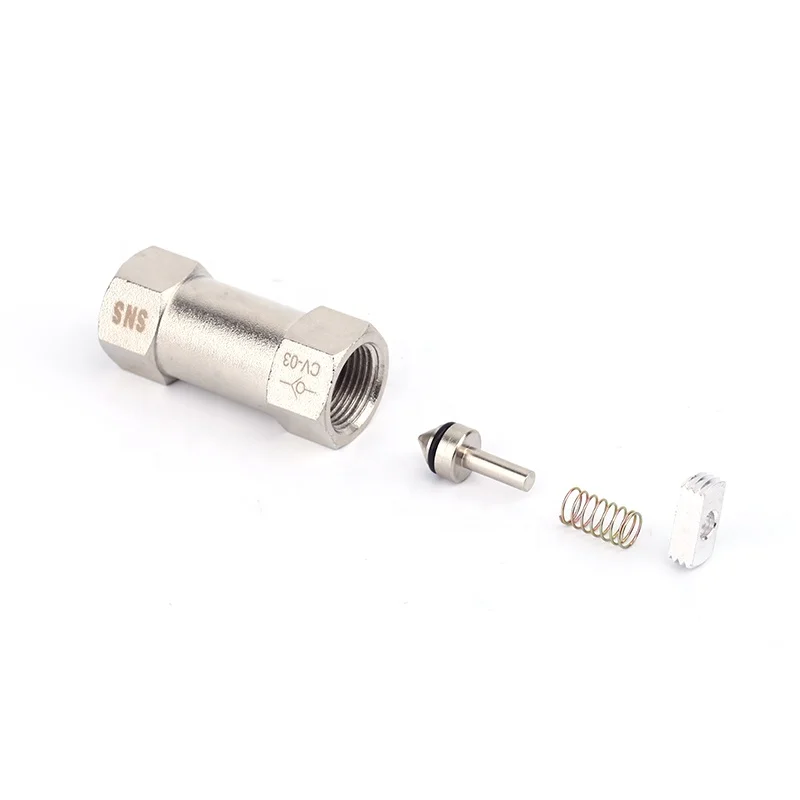SNS CV Series One Way Nickel-Plated Brass Check Valve Non Return Valve