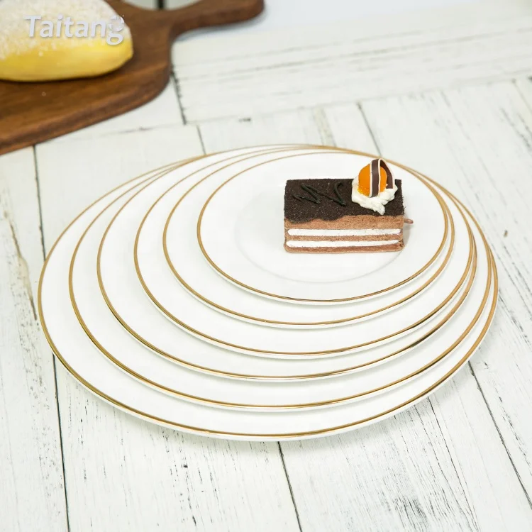 Customize Logo Wholesale Restaurant Ceramic Porcelain Plates 9 Inch Hotel Dinner Plate Size