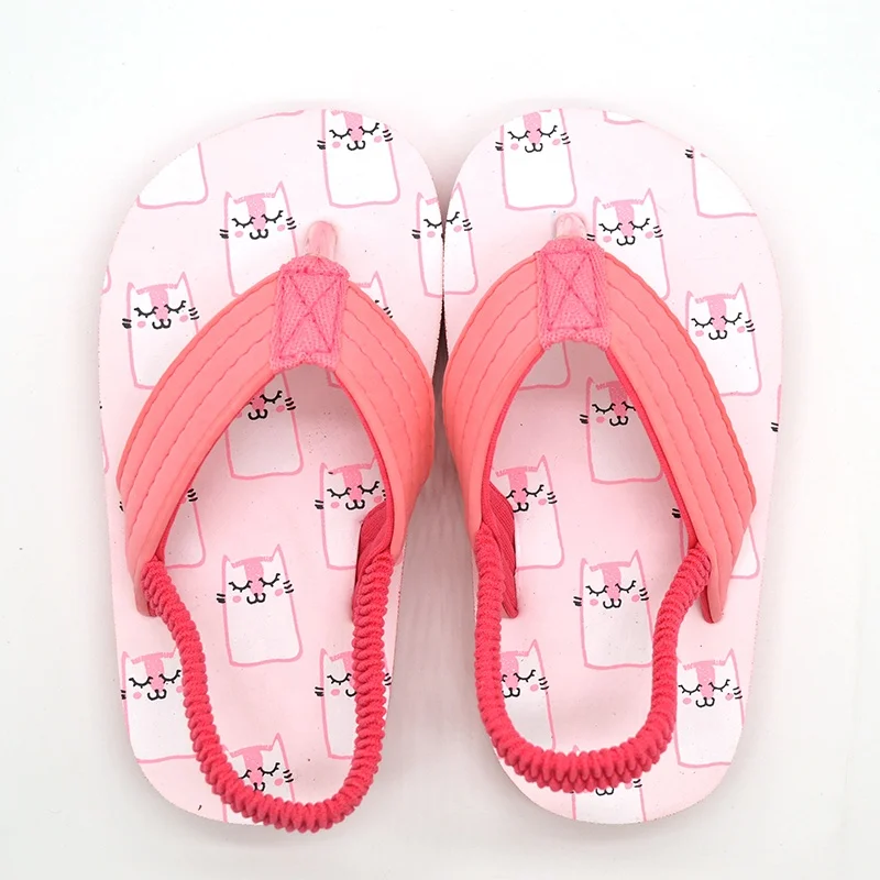 EVA material Summer Colorful Printing Kids Slippers Flip Flops