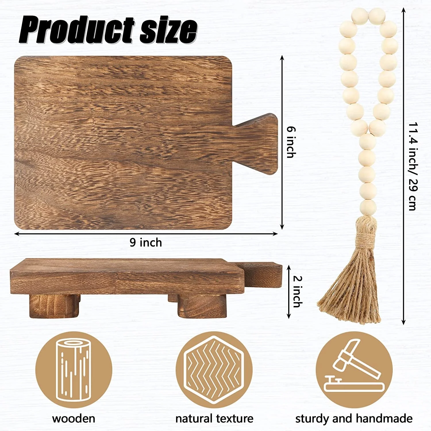 wholesale custom Rustic vintage Wood Pedestal Stand Riser Wood Tray wood risers for display