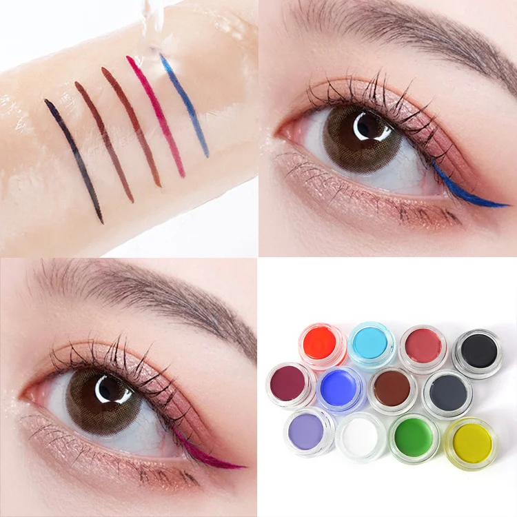 Black Eye Liner Gel Smudge Proof Long Lasting Waterproof Eyes Makeup Colorful Cosmetics Women Beauty Eyeliner