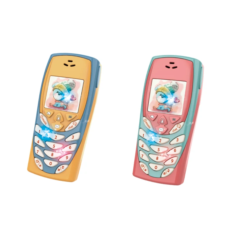 Детские Мультяшные игрушки для сотового телефона с подсветкой музыкальным аккумулятором мобильные детей
