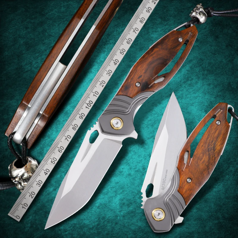 M390 Powder steel Hot selling pocket Knife  with North America desert ironwood handle for Outdoor Tactical Survival