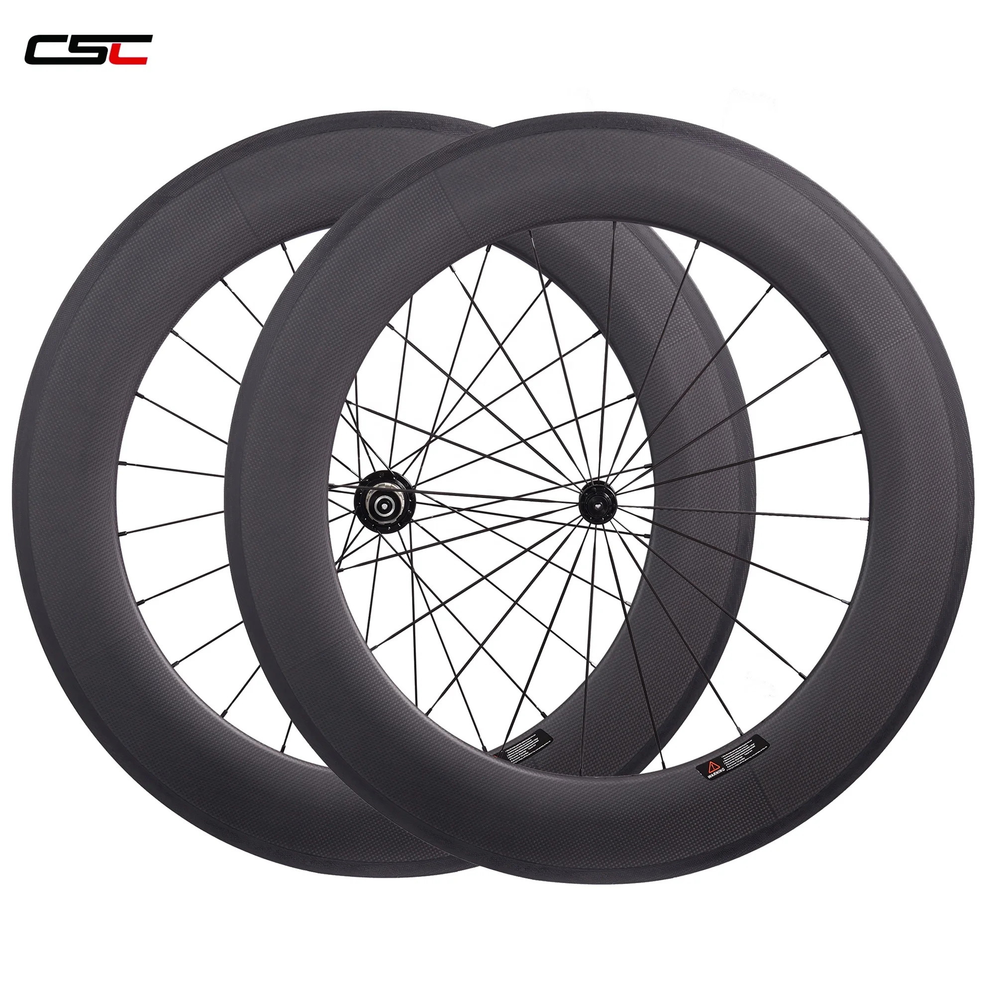 CSC Road bike ultra light carbon wheels 88mm 23mm width Clincher bicycle wheelsets with Powerway R13 hub and Pillar spoke