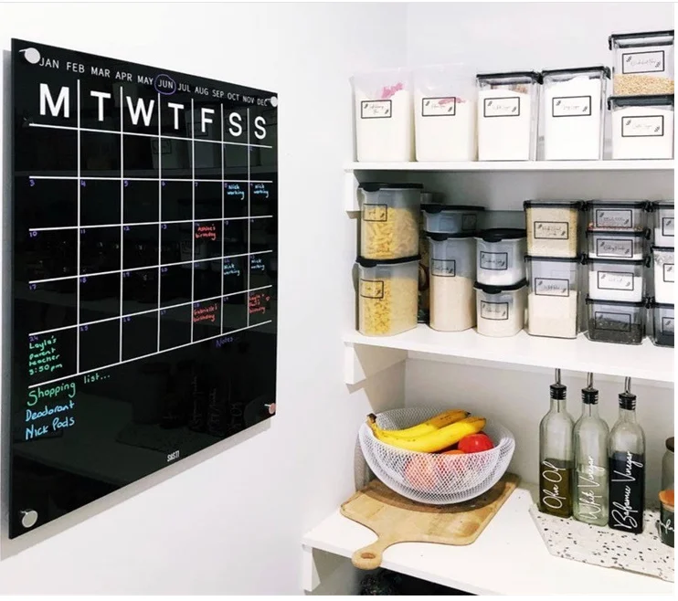 Wholesale Custom Clear Acrylic Dry Erase Board Printing Calendar Menu Message Signs Reusable Frameless Wall Mounted Planner