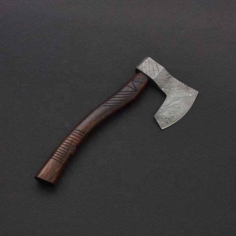 
Custom Handmade Damascus Steel Axe Wood Handle Axe 