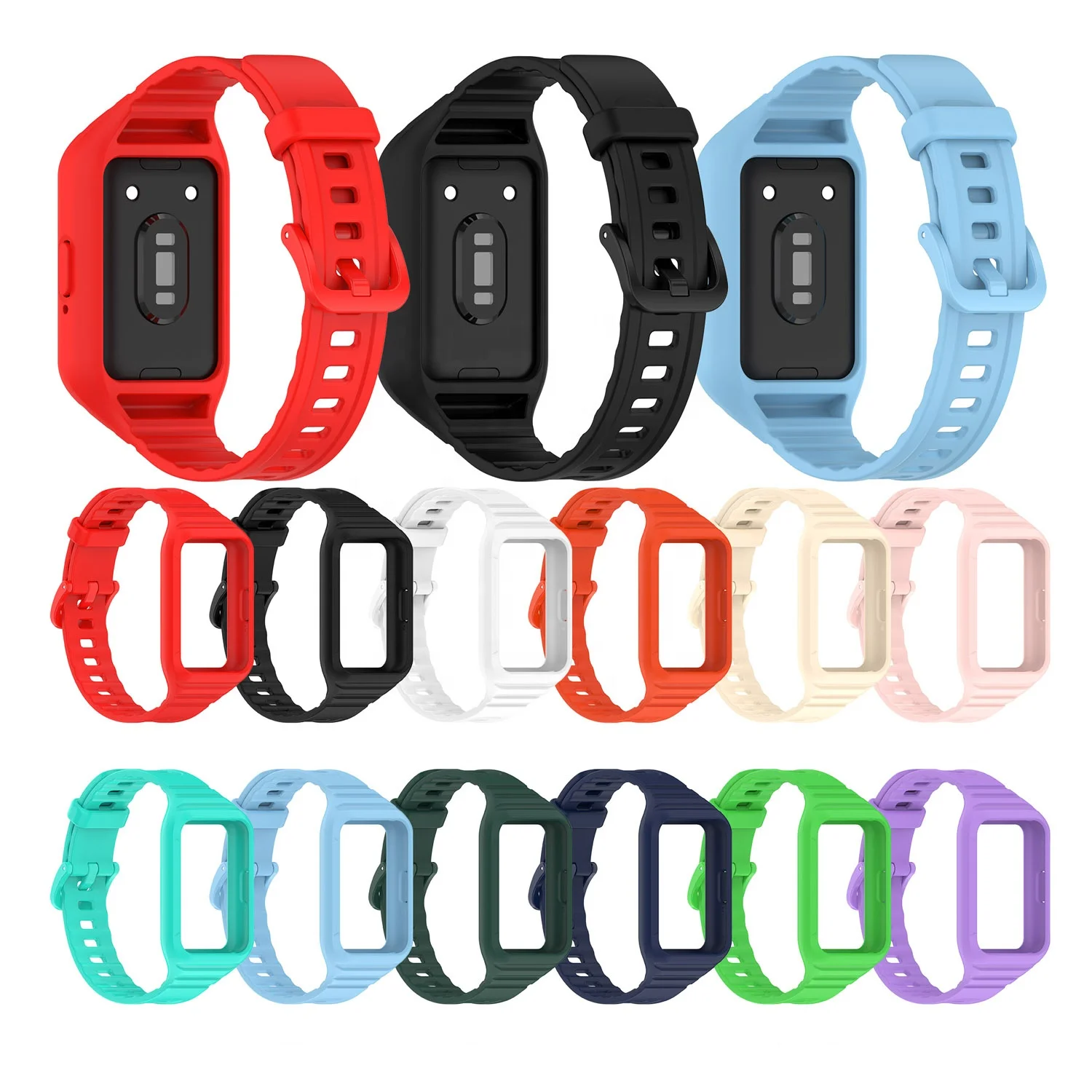 Band Protective Soft TPU Case Bracelet for Samsung Galaxy fit 3 Sports smart watch strap