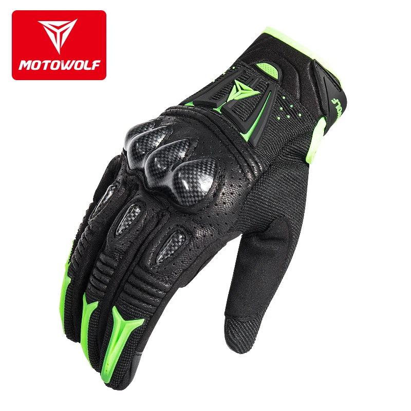 Motorcycle Safety Gloves Anti - Collision Touch Screen Guantes Bicicleta Motor Riding Gloves Carbon Fiber