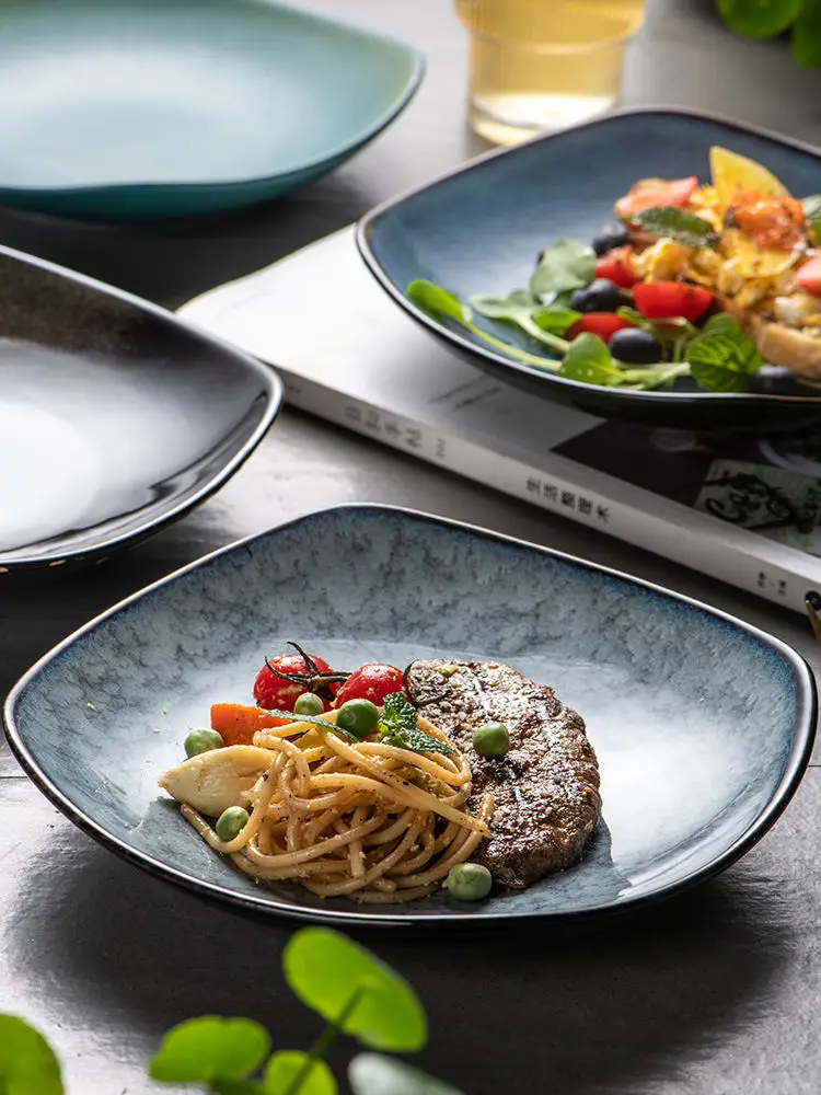 Factory price hot selling 10 inch modern irregular dinner plates porcelain plate ceramic dinnerware plate  for restaurant