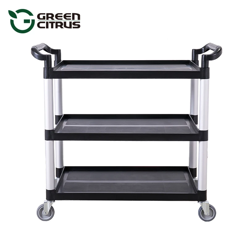 Hotel Restaurant Housekeeping Cleaning Platform Push Dish Food Service Carts Serving Plate Trolley Wholesale