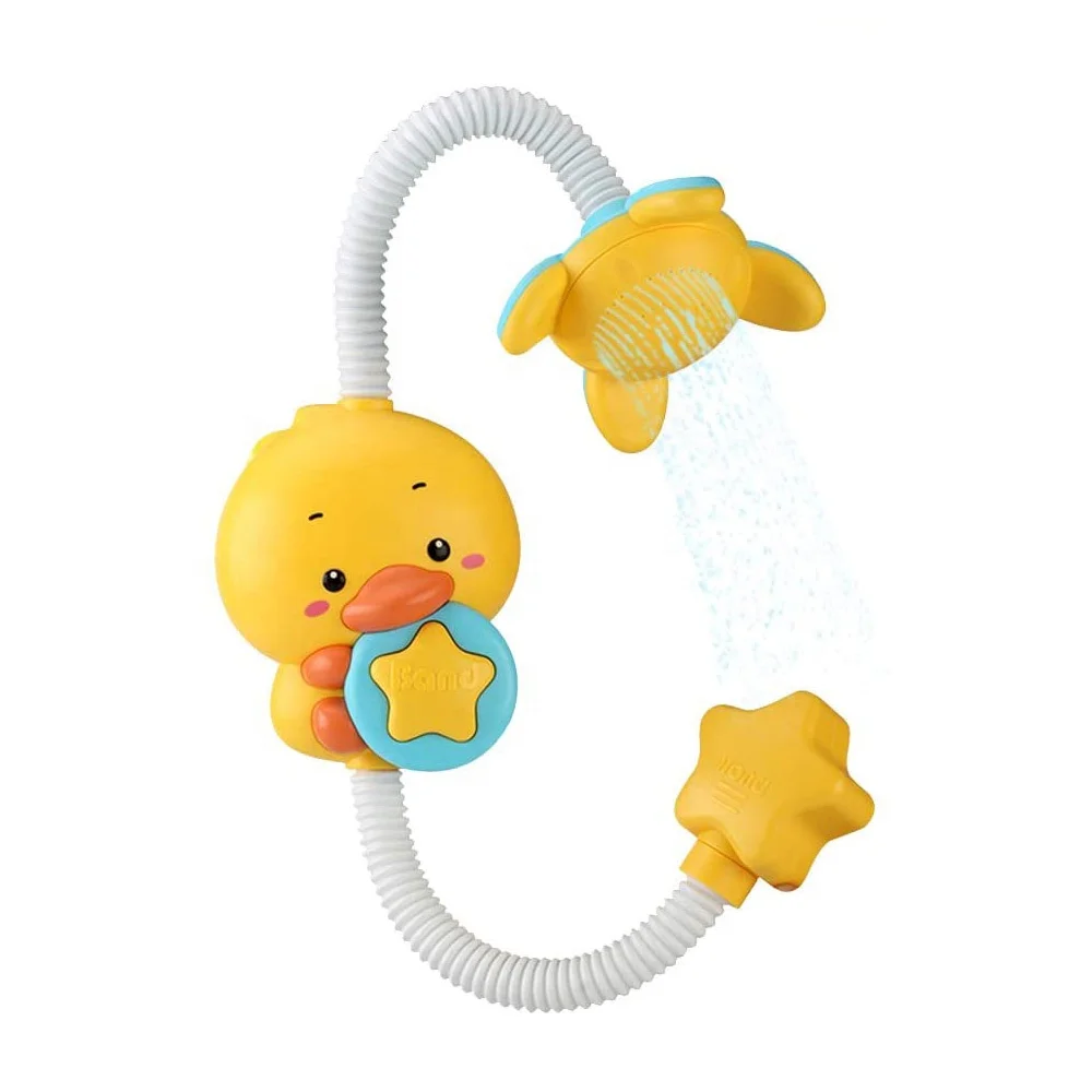 2021 newest bathtub pipes toys water bath tub toys little yellow duck shower for baby bathing play spray water bathroom toys