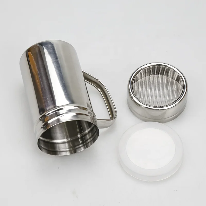Stainless Steel spice jar Chocolate Shaker Cocoa Flour Coffee Sifter Coffee Powder Spray Tools With Lid