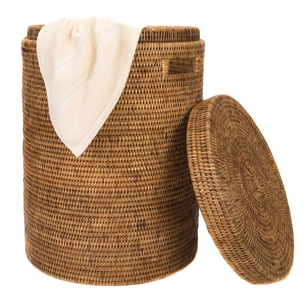 Honey brown wicker laundry hampers basket natural from Vietnam