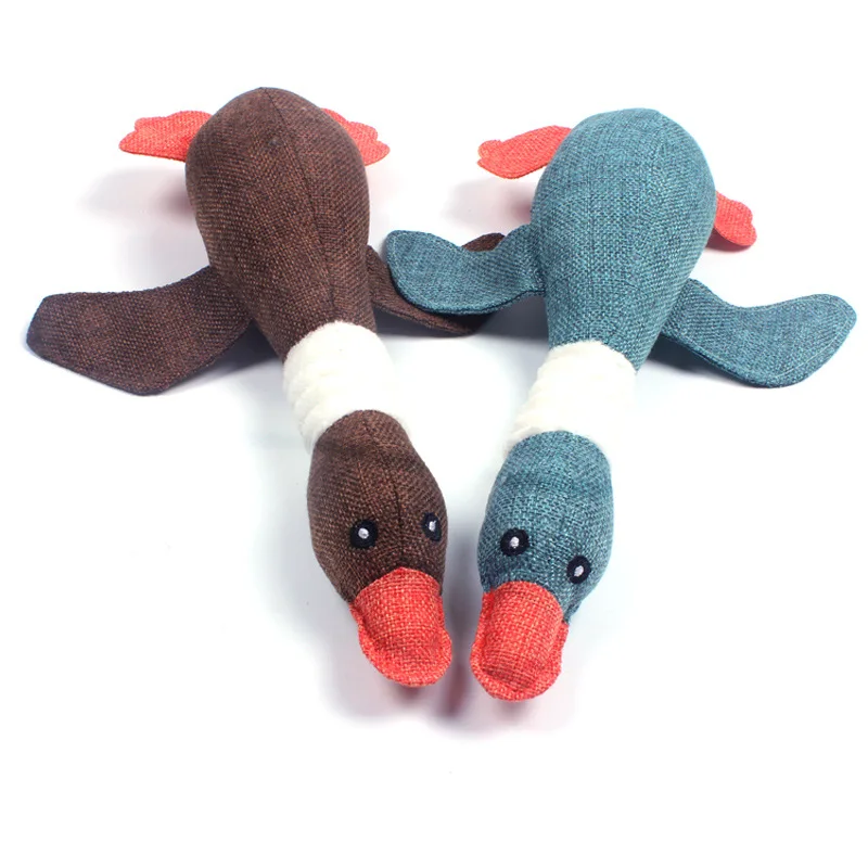Factory Puppy Teething Toys Dog Squeaky Toys The Duck Natural Fetching Retrieving Squeaky Pet Toys