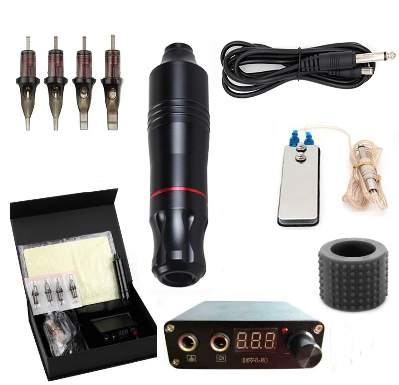 Ambition Robert Cheap Professional Pentype Tattoo Machine Complete Full Kit Set for Body Art
