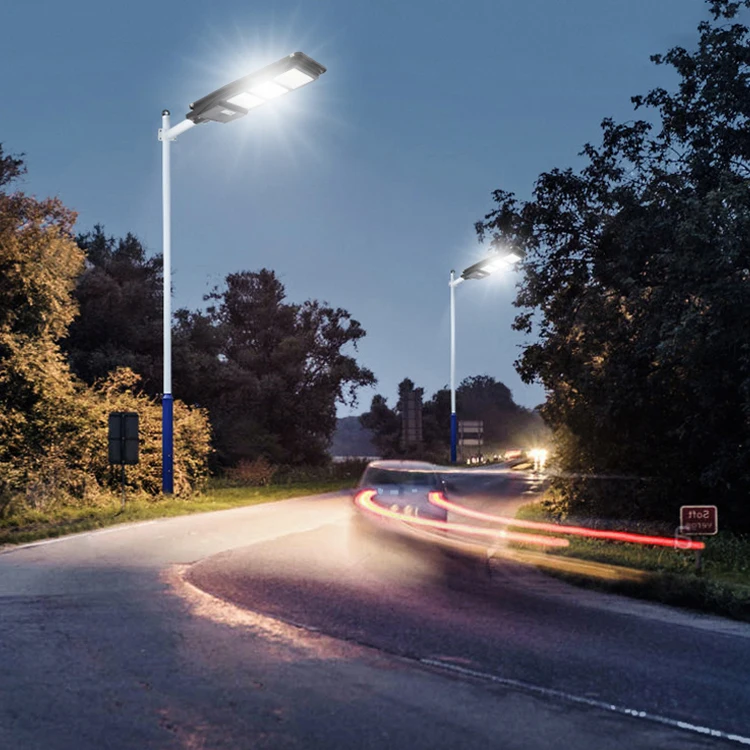 High Lumens Waterproof Ip67 Outdoor 100w 200w 300w All In One Solar Street Led Lamp