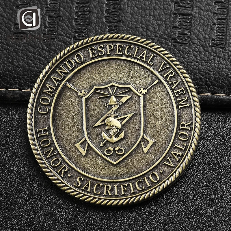 manufacturer 3D antique bronze metal honor coin custom