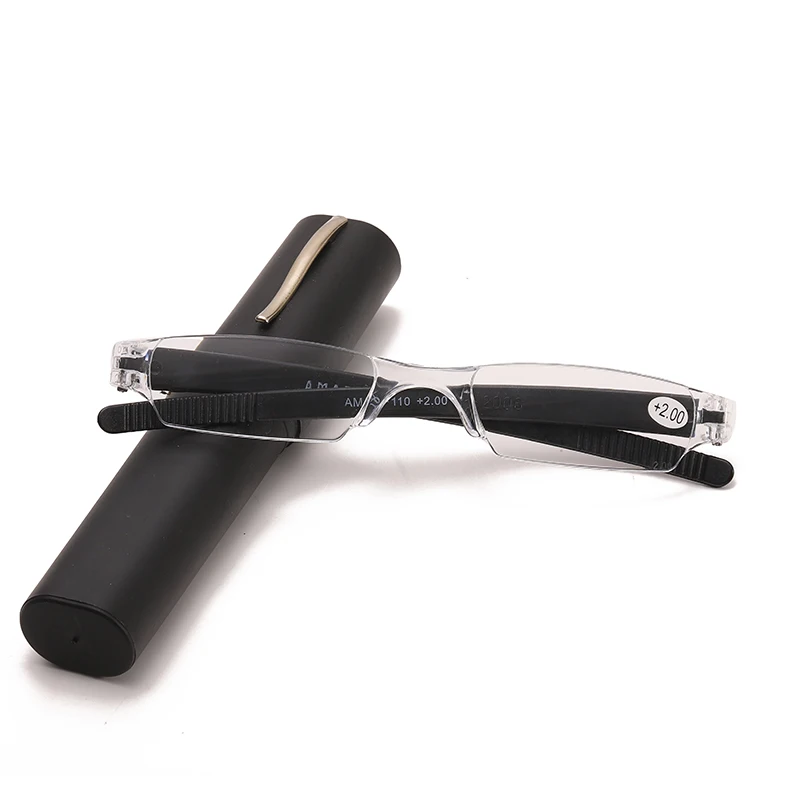 2006 Wholesale customized good quality portable rimless reading glasses