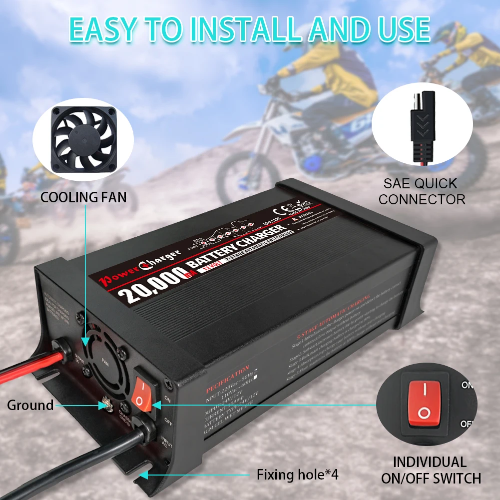 12 Volt 20 Amp 100ah Car Battery Charger Float Charger