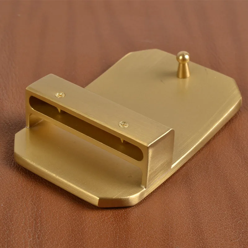 Belt manufacturer inner width 40mm solid brass customized western screw blank name plate belt buckle for men