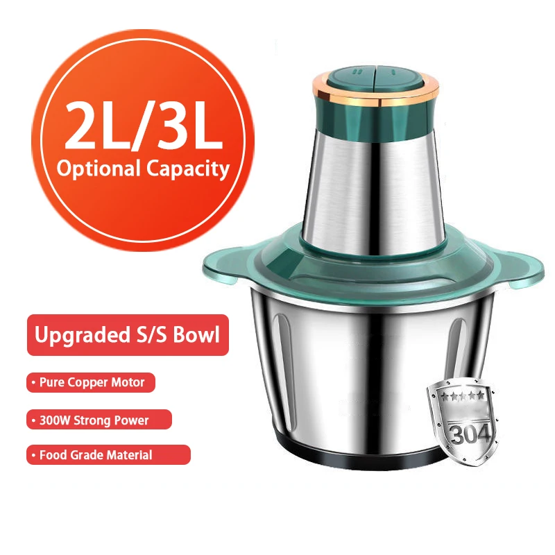 Multi Function 3L Electronic Vegetable Garlic Ginger Grinder Cutter Machine Bowl Masher Electric Food Meat Chopper for Kitchen