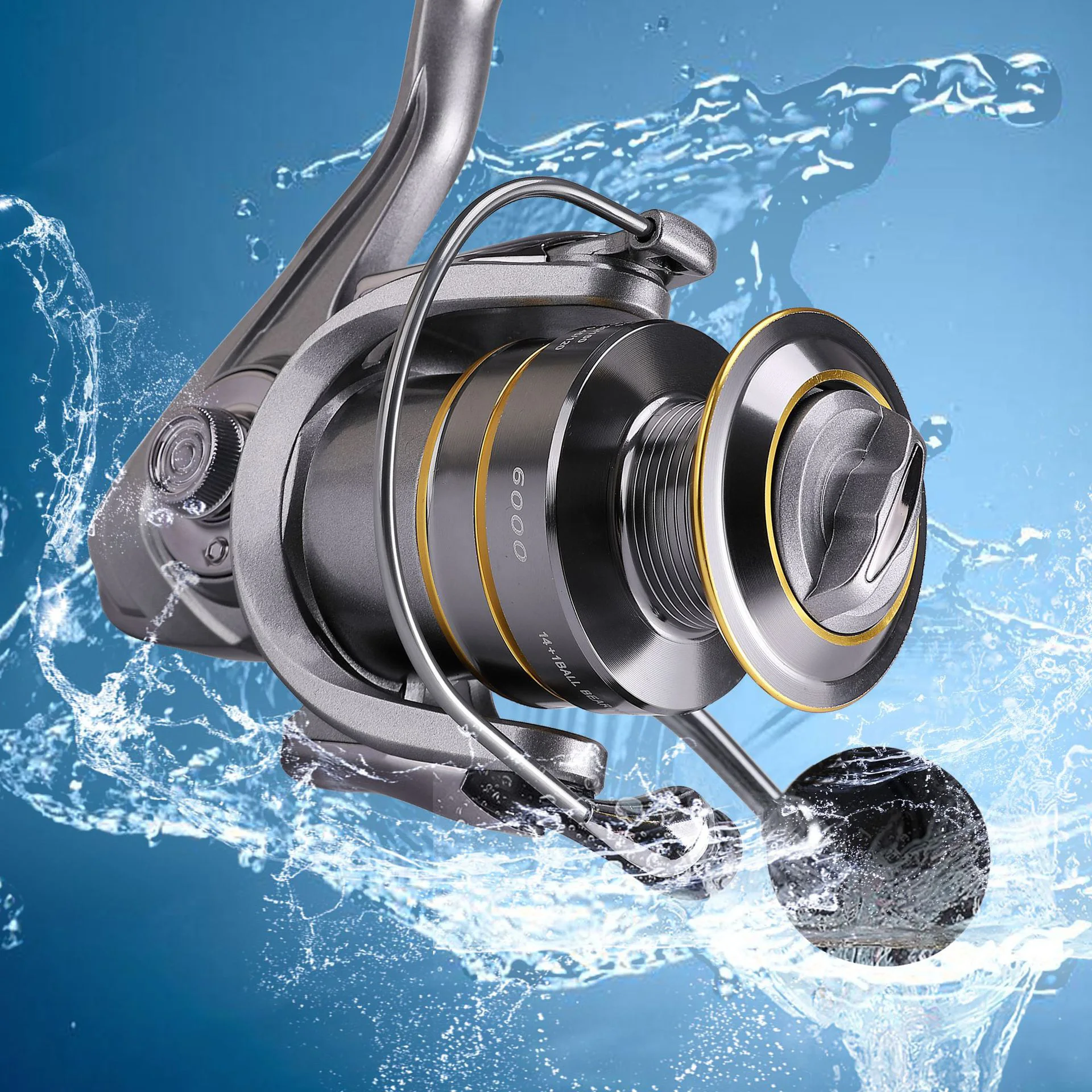 OEM Factory Baitcasting Reel Fishing Spinning Metal Saltwater Bearings durable Sea Wheel With Magnetic Brake