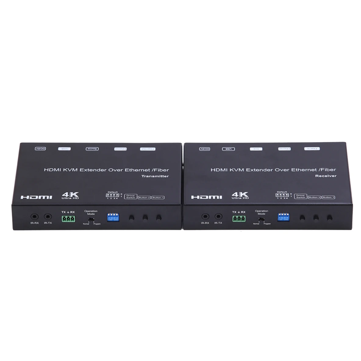 Foxun 4K HDMI DC Extender over IP / Fiber with IR RS232 USB 2X2 Video Wall