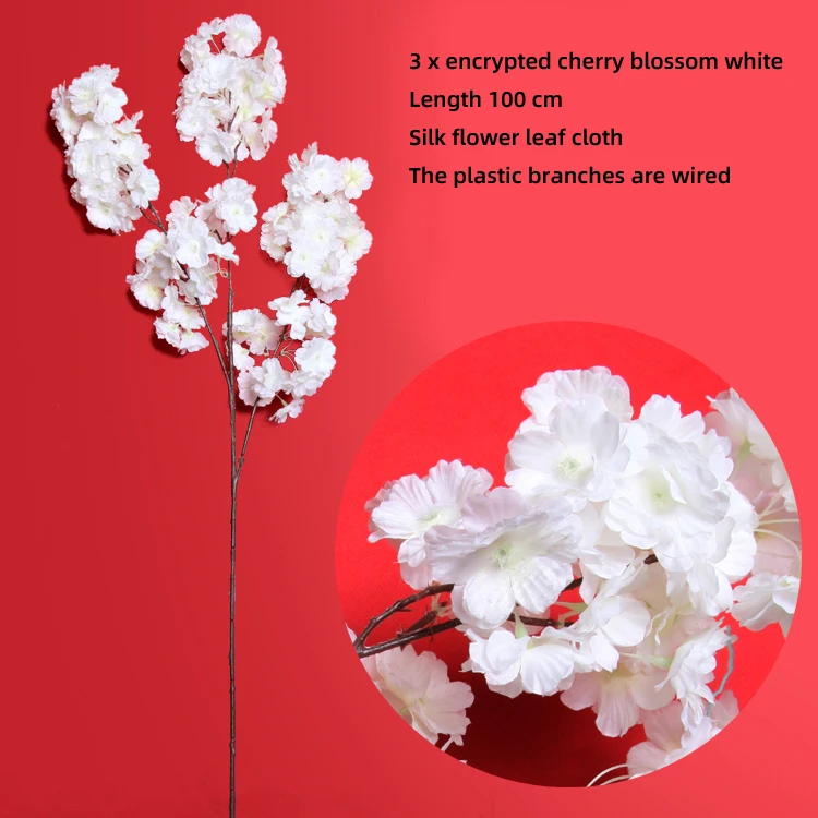 Trigeminal encryption wedding arch artificial pink flower cherry blossom